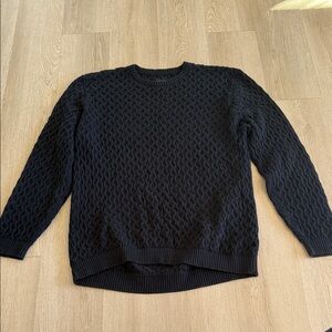 Zanerobe Navy Textured Knit Sweater men sweater xxl